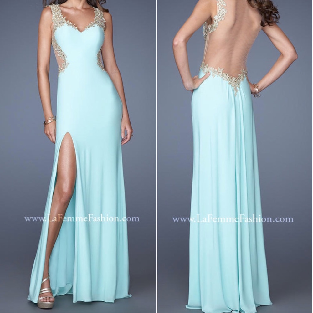 Light mint formal gown